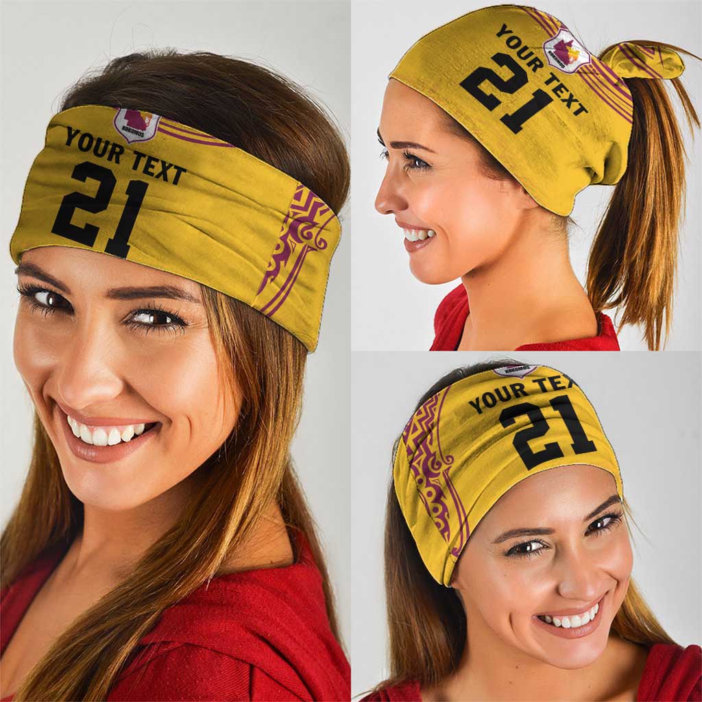 Queensland Papua New Guinea Custom Neck Gaiter All Gold Pacific PNG Tribal Style - Polynesian Pride