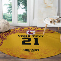 Queensland Papua New Guinea Custom Round Carpet All Gold Pacific PNG Tribal Style LT9 - Polynesian Pride