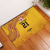 Queensland Papua New Guinea Custom Rubber Doormat All Gold Pacific PNG Tribal Style LT9 - Polynesian Pride