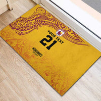 Queensland Papua New Guinea Custom Rubber Doormat All Gold Pacific PNG Tribal Style LT9 - Polynesian Pride