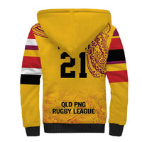 Queensland Papua New Guinea Custom Sherpa Hoodie All Gold Pacific PNG Tribal Style LT9 - Polynesian Pride