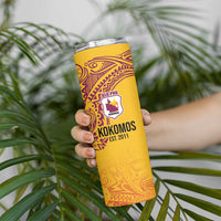 Queensland Papua New Guinea Custom Skinny Tumbler All Gold Pacific PNG Tribal Style LT9 - Polynesian Pride