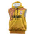 Queensland Papua New Guinea Custom Sleeveless Hoodie All Gold Pacific PNG Tribal Style - Polynesian Pride