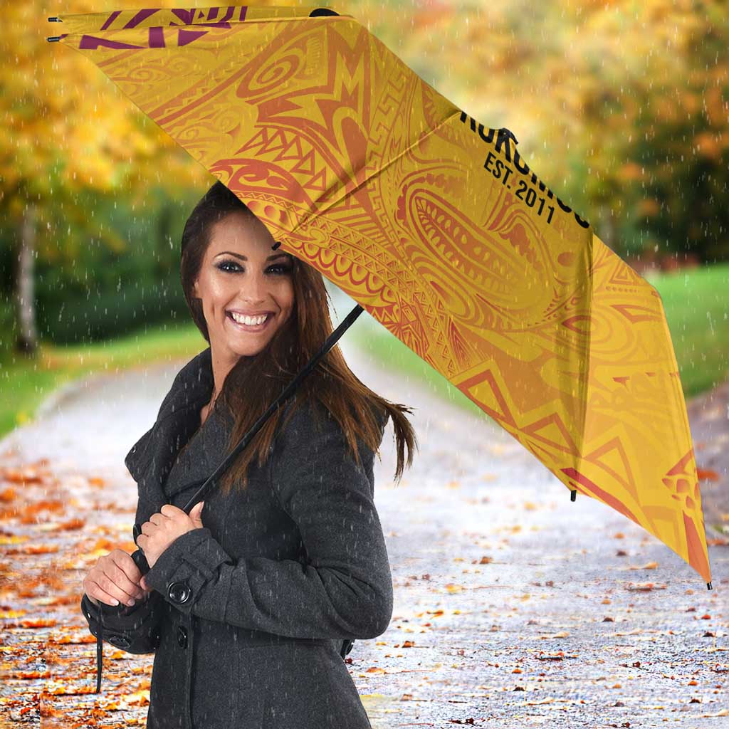 Queensland Papua New Guinea Custom Umbrella All Gold Pacific PNG Tribal Style - Polynesian Pride