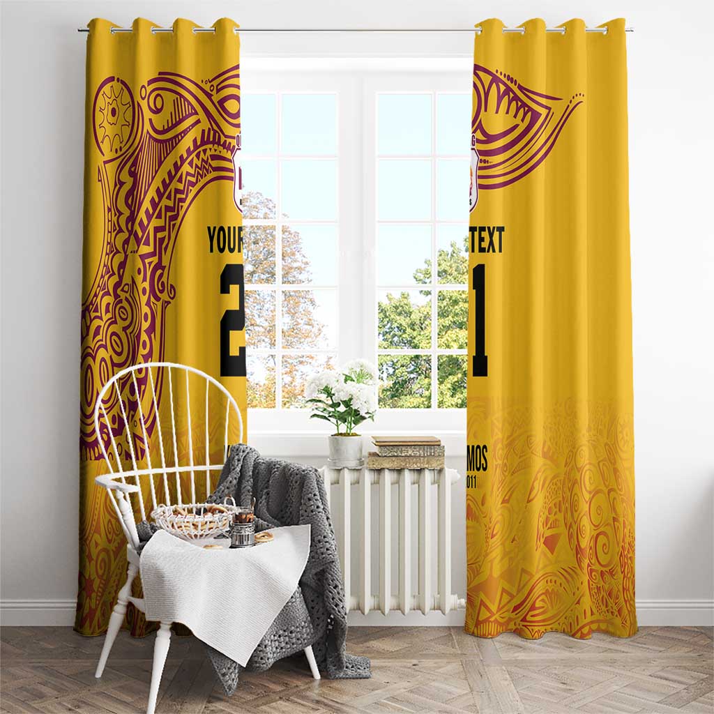 Queensland Papua New Guinea Custom Window Curtain All Gold Pacific PNG Tribal Style