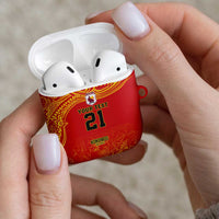 Queensland Papua New Guinea Custom AirPods Case All Red Pacific PNG Tribal Style - Polynesian Pride