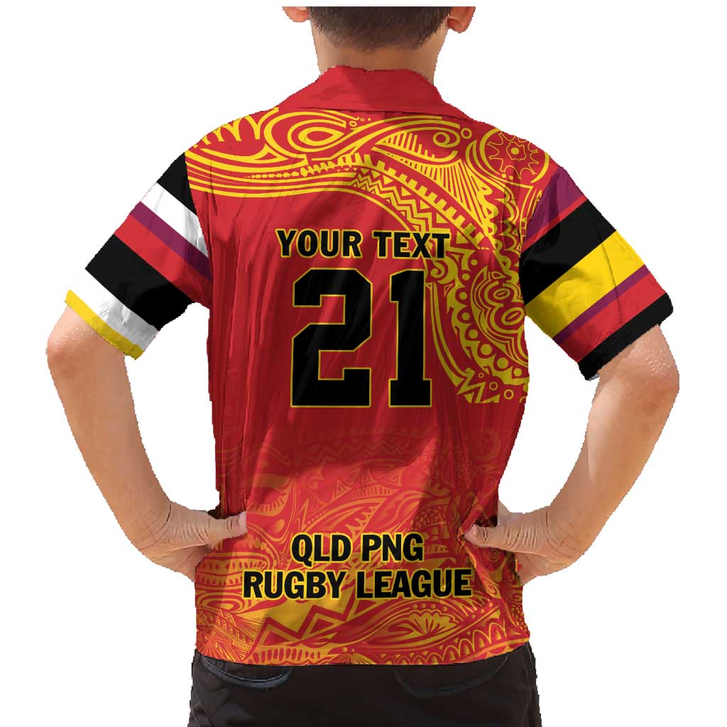 Queensland Papua New Guinea Custom Family Matching Mermaid Dress and Hawaiian Shirt All Red Pacific PNG Tribal Style LT9 - Polynesian Pride