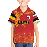 Queensland Papua New Guinea Custom Family Matching Mermaid Dress and Hawaiian Shirt All Red Pacific PNG Tribal Style LT9 Son's Shirt Red - Polynesian Pride