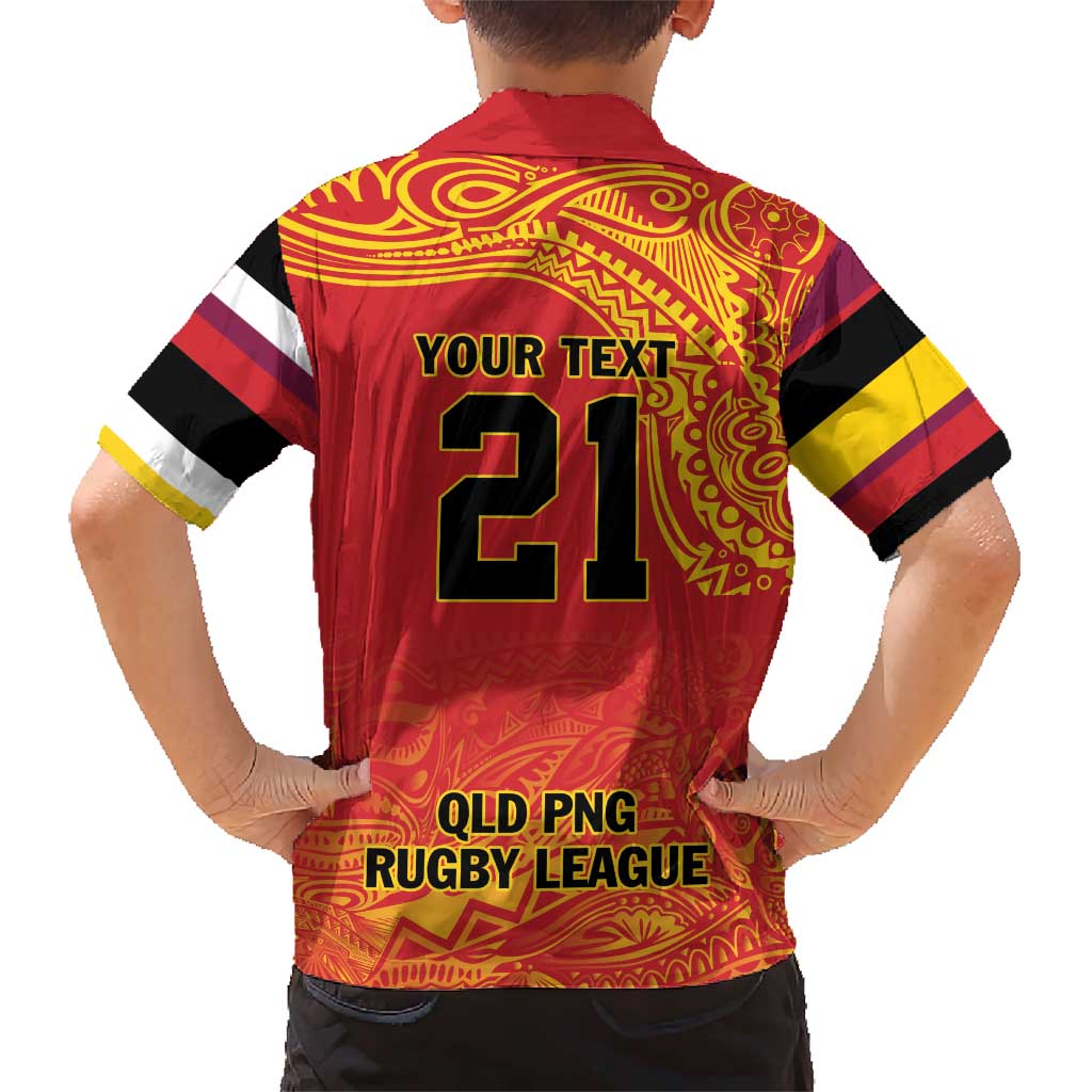 Queensland Papua New Guinea Custom Family Matching Short Sleeve Bodycon Dress and Hawaiian Shirt All Red Pacific PNG Tribal Style LT9 - Polynesian Pride