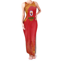 Queensland Papua New Guinea Custom Family Matching Tank Maxi Dress and Hawaiian Shirt All Red Pacific PNG Tribal Style LT9 Mom's Dress Red - Polynesian Pride