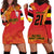 Queensland Papua New Guinea Custom Hoodie Dress All Red Pacific PNG Tribal Style
