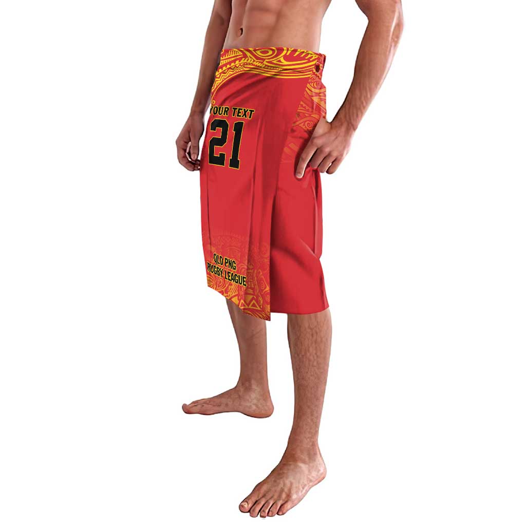 Queensland Papua New Guinea Custom Lavalava All Red Pacific PNG Tribal Style LT9 - Polynesian Pride