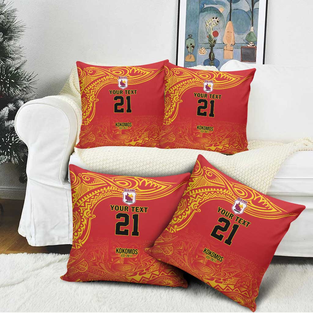 Queensland Papua New Guinea Custom Pillow Cover All Red Pacific PNG Tribal Style - Polynesian Pride