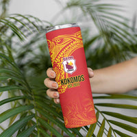 Queensland Papua New Guinea Custom Skinny Tumbler All Red Pacific PNG Tribal Style LT9 - Polynesian Pride