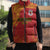 Queensland Papua New Guinea Custom Sleeveless Puffer Jacket All Red Pacific PNG Tribal Style - Polynesian Pride