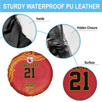 Queensland Papua New Guinea Custom Spare Tire Cover All Red Pacific PNG Tribal Style