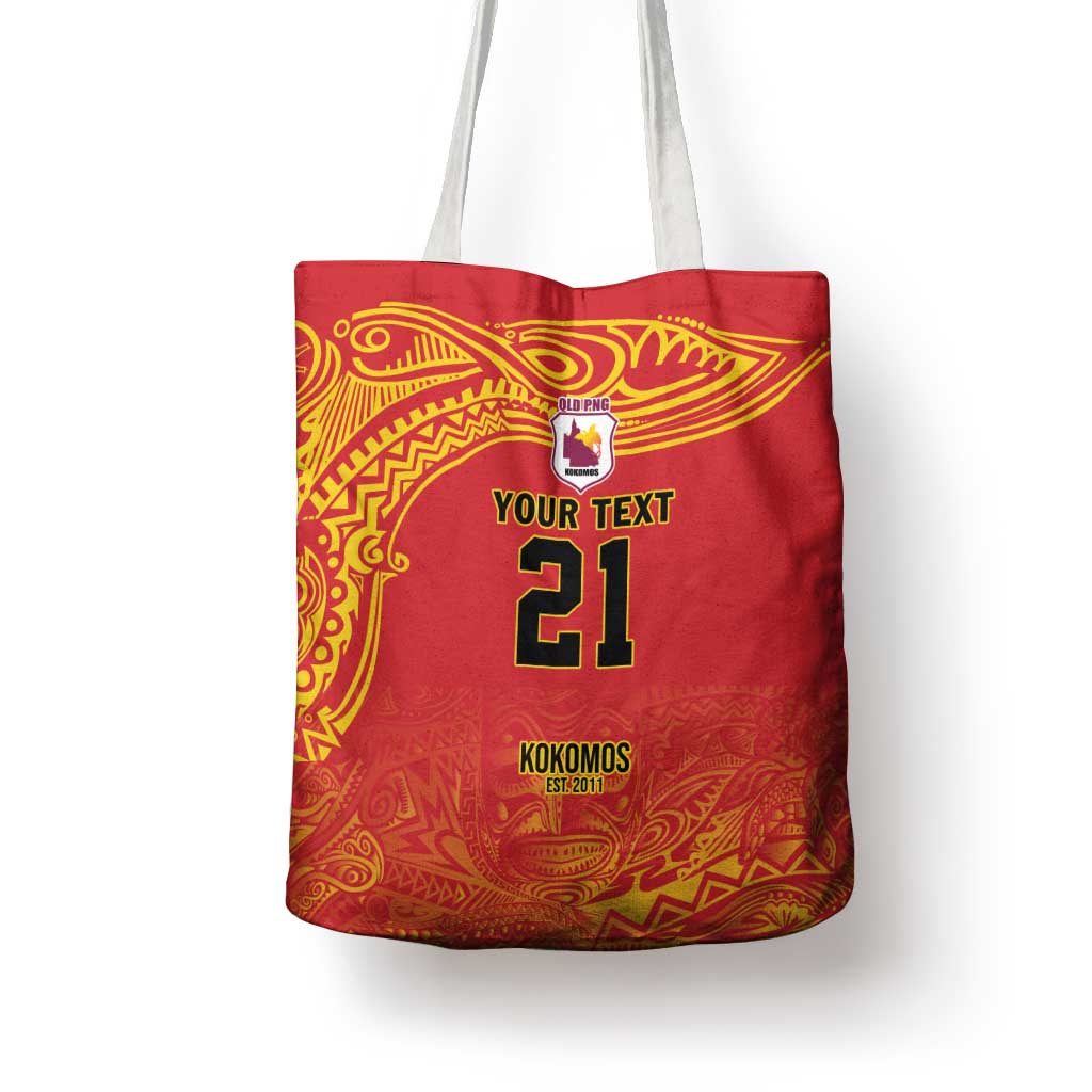 Queensland Papua New Guinea Custom Tote Bag All Red Pacific PNG Tribal Style - Polynesian Pride