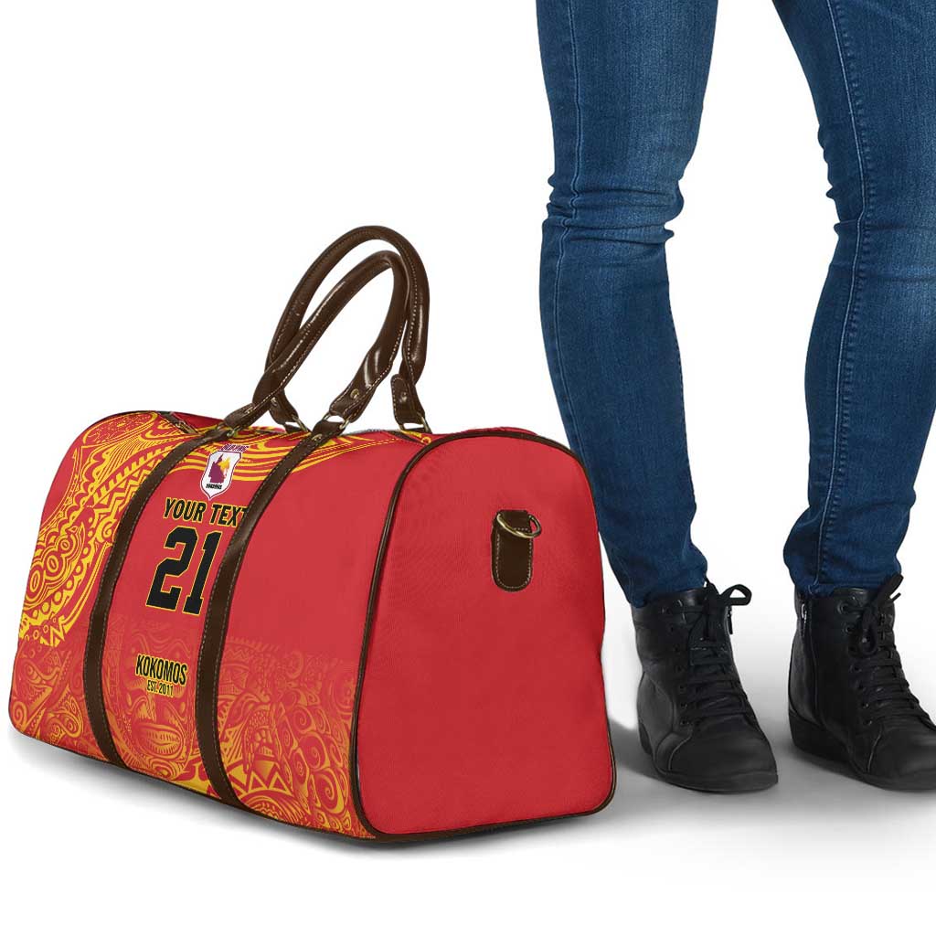 Queensland Papua New Guinea Custom Travel Bag All Red Pacific PNG Tribal Style - Polynesian Pride