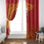 Queensland Papua New Guinea Custom Window Curtain All Red Pacific PNG Tribal Style
