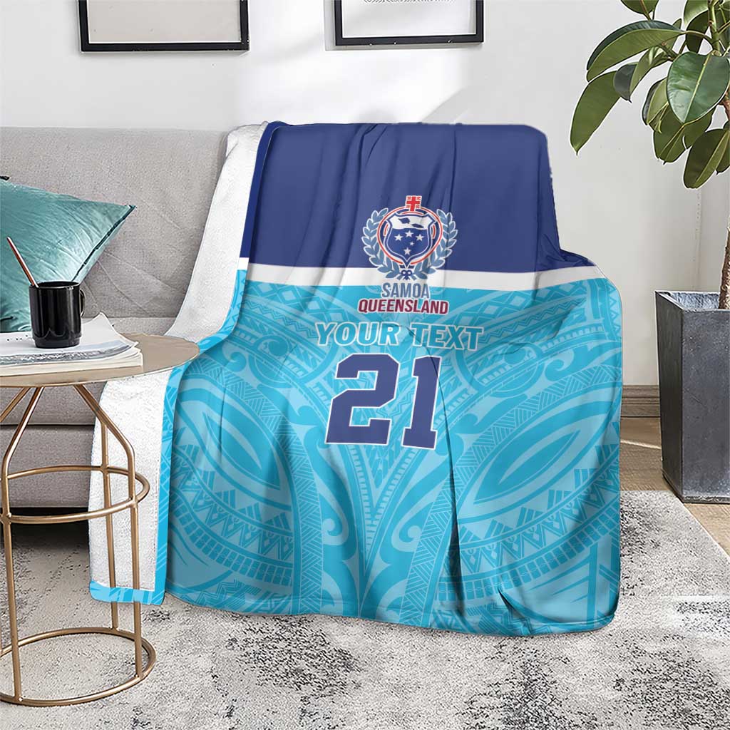 Queensland Samoa Custom Blanket Blue Pacific Polynesian Tribal Pattern LT9 - Polynesian Pride
