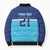 Queensland Samoa Custom Bomber Puffer Jacket Blue Pacific Polynesian Tribal Pattern - Polynesian Pride