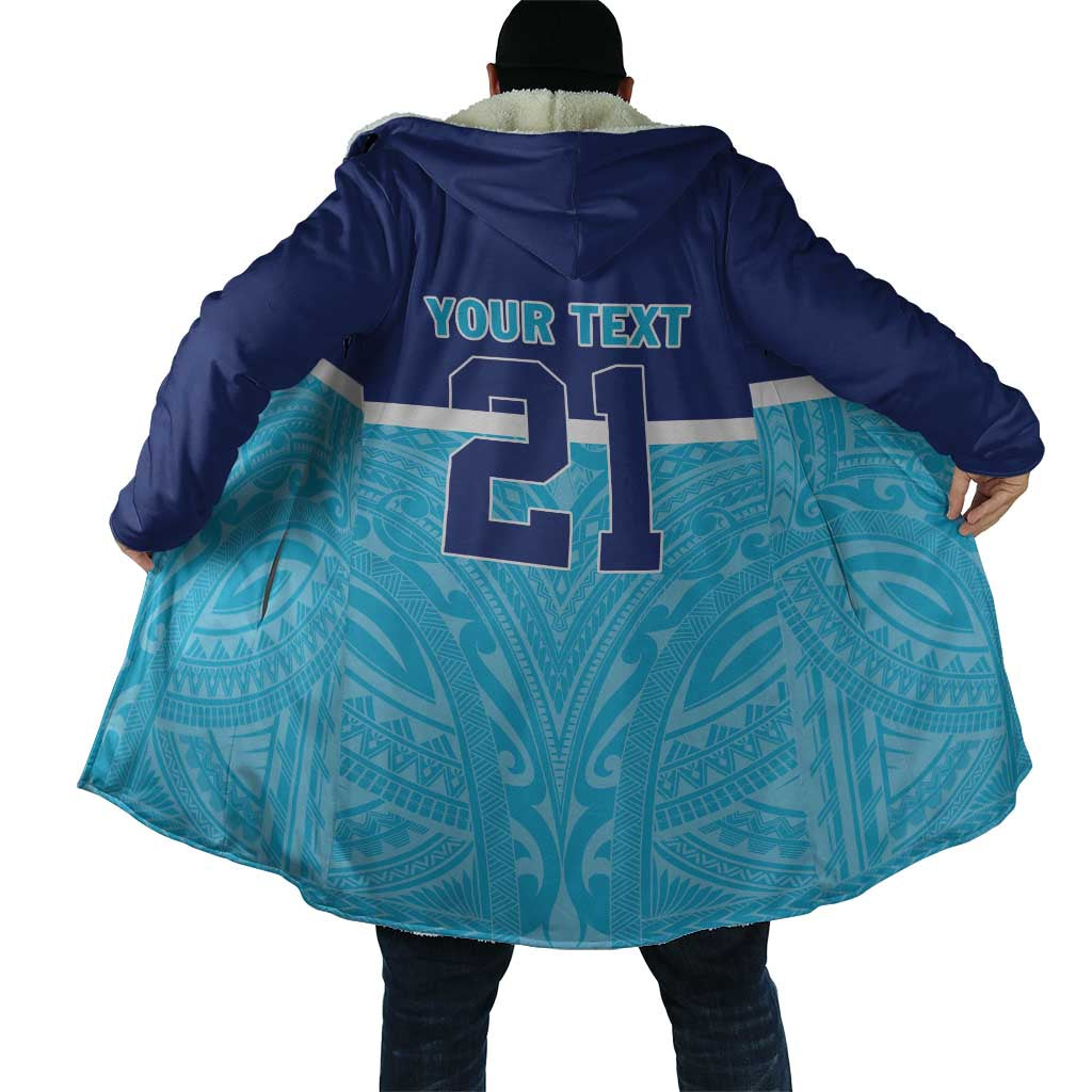 Queensland Samoa Custom Cloak Blue Pacific Polynesian Tribal Pattern - Polynesian Pride