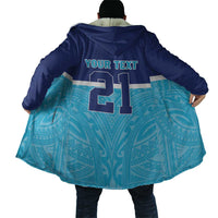 Queensland Samoa Custom Cloak Blue Pacific Polynesian Tribal Pattern - Polynesian Pride
