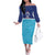 Queensland Samoa Custom Family Matching Off The Shoulder Long Sleeve Dress and Hawaiian Shirt Blue Pacific Polynesian Tribal Pattern