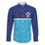 Queensland Samoa Custom Family Matching Puletasi and Hawaiian Shirt Blue Pacific Polynesian Tribal Pattern