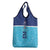 Queensland Samoa Custom Grocery Bag Blue Pacific Polynesian Tribal Pattern
