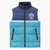 Queensland Samoa Custom Sleeveless Puffer Jacket Blue Pacific Polynesian Tribal Pattern - Polynesian Pride