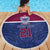 Queensland Samoa Custom Beach Blanket Maroon-Blue Pacific Polynesian Tribal Pattern
