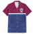 Queensland Samoa Custom Family Matching Puletasi and Hawaiian Shirt Maroon-Blue Pacific Polynesian Tribal Pattern