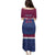 Queensland Samoa Custom Family Matching Puletasi and Hawaiian Shirt Maroon-Blue Pacific Polynesian Tribal Pattern