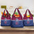 Queensland Samoa Custom Grocery Bag Maroon-Blue Pacific Polynesian Tribal Pattern