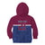Queensland Samoa Custom Kid Hoodie Maroon-Blue Pacific Polynesian Tribal Pattern