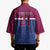 Queensland Samoa Custom Kimono Maroon-Blue Pacific Polynesian Tribal Pattern - Polynesian Pride