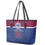 Queensland Samoa Custom Leather Tote Bag Maroon-Blue Pacific Polynesian Tribal Pattern