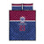Queensland Samoa Custom Quilt Bed Set Maroon-Blue Pacific Polynesian Tribal Pattern