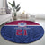 Queensland Samoa Custom Round Carpet Maroon-Blue Pacific Polynesian Tribal Pattern