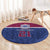 Queensland Samoa Custom Round Carpet Maroon-Blue Pacific Polynesian Tribal Pattern