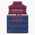 Queensland Samoa Custom Sleeveless Puffer Jacket Maroon-Blue Pacific Polynesian Tribal Pattern - Polynesian Pride