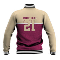 Queensland Samoa Custom Baseball Jacket Maroon Pacific Polynesian Tribal Pattern