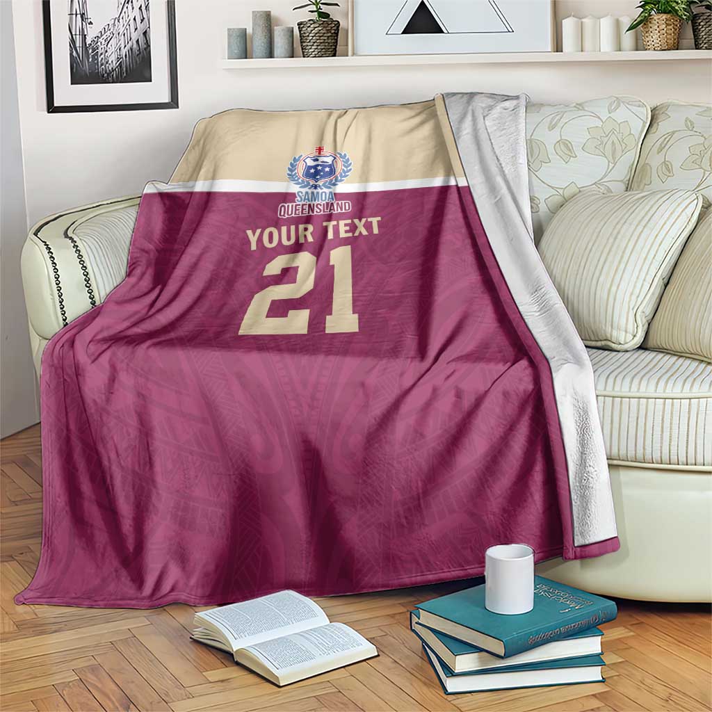 Queensland Samoa Custom Blanket Maroon Pacific Polynesian Tribal Pattern LT9 Maroon - Polynesian Pride