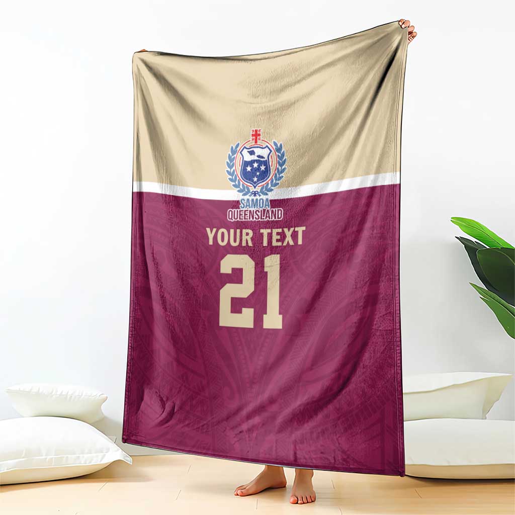 Queensland Samoa Custom Blanket Maroon Pacific Polynesian Tribal Pattern LT9 - Polynesian Pride