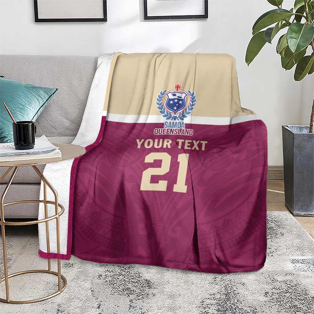 Queensland Samoa Custom Blanket Maroon Pacific Polynesian Tribal Pattern LT9 - Polynesian Pride