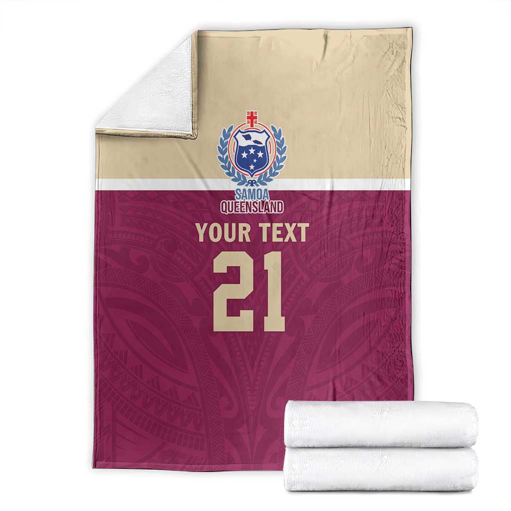 Queensland Samoa Custom Blanket Maroon Pacific Polynesian Tribal Pattern LT9 - Polynesian Pride