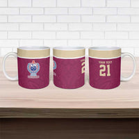 Queensland Samoa Custom Ceramic Mug Maroon Pacific Polynesian Tribal Pattern - Polynesian Pride