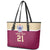 Queensland Samoa Custom Leather Tote Bag Maroon Pacific Polynesian Tribal Pattern
