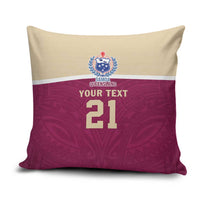 Queensland Samoa Custom Pillow Cover Maroon Pacific Polynesian Tribal Pattern - Polynesian Pride